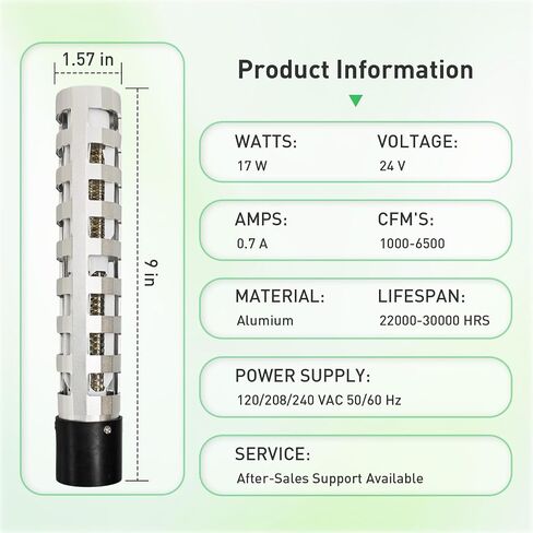 Replacement Bulb for RGF REME Halo, Compatible with REME-Halo in Duct Air Purifier System - Replacement Cell Part #PHIC-RH 9" in Kuwait