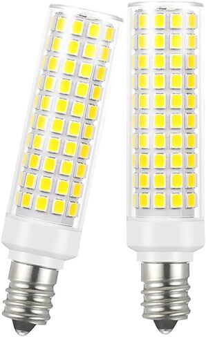 E12 LED Bulbs, 12W 6000K Daylight Cool White, 2 Pack | 100W Equivalent, 1200LM Non-Dimmable C7 T6 bulbs for chandeliers, ceiling fans, pendants and salt lamps in Kuwait