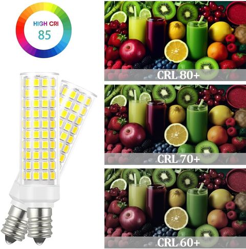 E12 LED Bulbs, 12W 6000K Daylight Cool White, 2 Pack | 100W Equivalent, 1200LM Non-Dimmable C7 T6 bulbs for chandeliers, ceiling fans, pendants and salt lamps in Kuwait