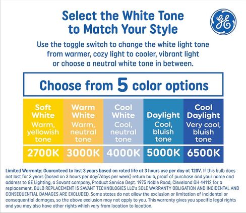 GE Color Select LED 100 Watt Replacement, A19 General Purpose Bulbs (2 Pack) in Kuwait