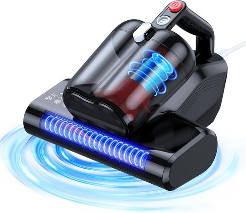 مكنسة كهربائية للمراتب، مكنسة كهربائية للسرير بقدرة 16 كيلو باسكال 600 وات مع ضوء UV-C بطول 253.7 نانومتر ودوران فرشاة 40000 دورة في الدقيقة وتقنية التسخين، ومنفذ شفط موسع، سلكي in Kuwait