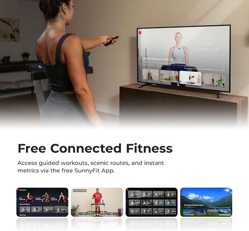 أجهزة المشي الصحية واللياقة البدنية من Sunny بأحجام ذات سطحين وميزات مائلة مع تطبيق Bluetooth وSunnyFit in Kuwait