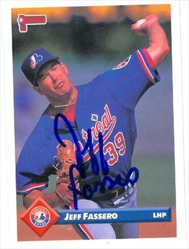 مستودع التوقيعات 38395 بطاقة بيسبول موقعة من جيف فاسيرو Montreal Expos 1993 دونروس رقم 642 in Kuwait