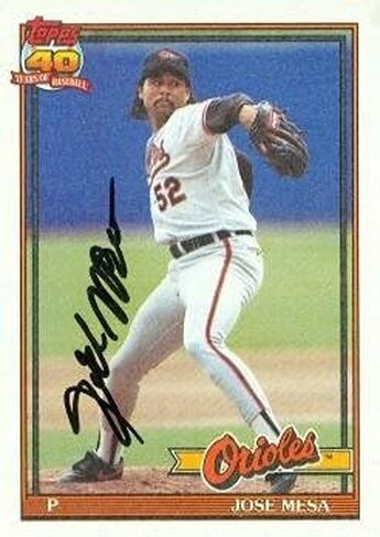 مستودع التوقيع 50610 بطاقة بيسبول موقعة من خوسيه ميسا بالتيمور أوريولز 1991 Topps رقم .512 in Kuwait