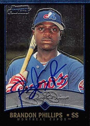 178988 Montreal Expos Ft 2001 بومان كروم رقم 260 براندون فيليبس بطاقة بيسبول موقعة in Kuwait
