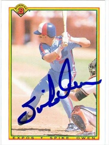 مستودع التوقيعات 39118 بطاقة بيسبول موقعة من سبايك أوين Montreal Expos 1990 بومان رقم 116 in Kuwait