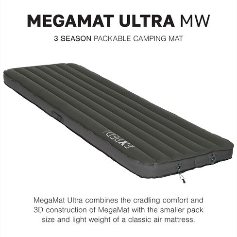 Exped MegaMat Ultra - Self Inflating Air Mattress with 10cm Microfiber Insulation for Car Camping, Backpacking & SUV Adventures, Long X-Wide in Saudi Arabia