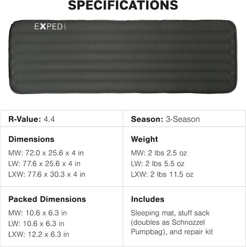 Exped MegaMat Ultra - Self Inflating Air Mattress with 10cm Microfiber Insulation for Car Camping, Backpacking & SUV Adventures, Long X-Wide in Saudi Arabia