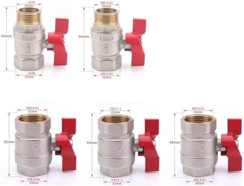 Premium Brass Ball Valve with Handle - 1/2", 3/4", 1" to Male Connection(DN15 Femal-Male) in Kuwait
