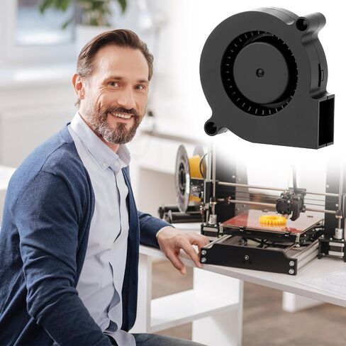 QWORK 5015 مروحة منفاخ 12 فولت، 5500 دورة في الدقيقة، 4 عبوات محمل هيدروليكي، 40 ديسيبل، مثالية للطابعة ثلاثية الأبعاد Hotend/فوهة، التبريد بنفسك in Kuwait