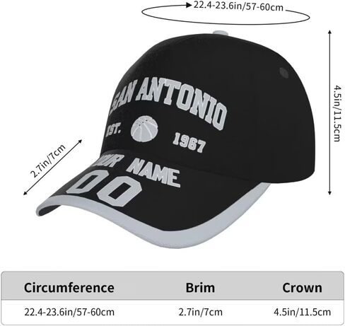 Custom Personalized Adjustable Hat,Sports Styles Cap,Classic Gifts of Sports Fans! in Kuwait