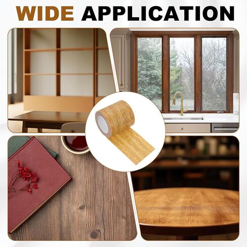 uxcell Wood Grain Repair Tape, 2.2" x 15ft Self Adhesive Wood Grain Colored Duct Tape Waterproof Repair Patch for Furniture Floor Scratch Fix, Baseboards, DIY Decor, Golden Oak in Kuwait