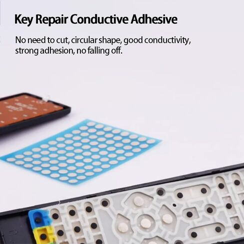 96PCS 6mm Round Conductive Repair Tape Button Fixing Tape Polyester Texture for Remote Controls and Gaming Controllers in Kuwait