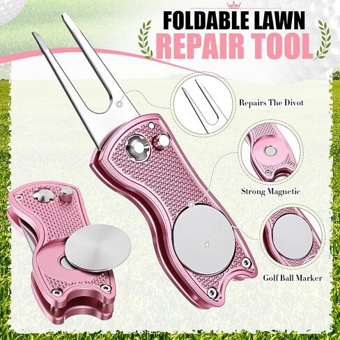 24 Pcs Golf Accessories Kit, Include Golf Ball Bag with Hook Towel Tees Magnetic Ball Marker Divot Tool Cleaner Brush for Women Men Couples Friends Birthday Retire Gifts in Kuwait