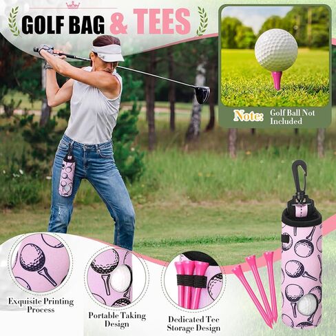 24 Pcs Golf Accessories Kit, Include Golf Ball Bag with Hook Towel Tees Magnetic Ball Marker Divot Tool Cleaner Brush for Women Men Couples Friends Birthday Retire Gifts in Kuwait