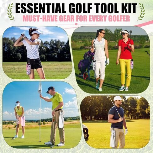 24 Pcs Golf Accessories Kit, Include Golf Ball Bag with Hook Towel Tees Magnetic Ball Marker Divot Tool Cleaner Brush for Women Men Couples Friends Birthday Retire Gifts in Kuwait