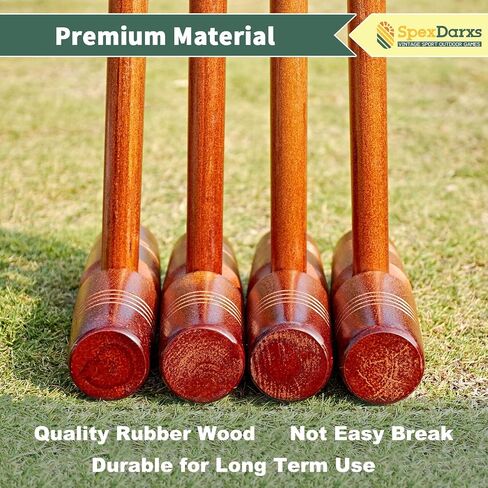 SpexDarxs 35’’ Deluxe Croquet Set, Six Player Croquette Game with Premium Wooden Mallets, Colored Balls, Wickets, Stakes, Carrying Bag, Outdoor Family Games for Lawn/Backyard/Park in Kuwait