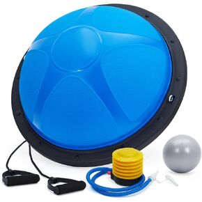 IDEALHOUSE 23" Half Exercise Ball Trainer, Balance Ball Trainer with Resistance Bands, 1600 Lbs Non-Slip bosu Ball for Strength Training, Stability Gear for Home Gym Body Workout & Pilates Equipment in Saudi Arabia