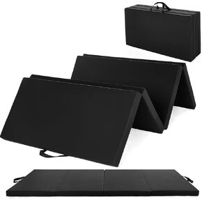 6x3 Ft Portable Four-Fold Gymnastics Mat, 2 Inch Thick Tumbling & Exercise Pad, Folding Floor Mat for Home Workouts, Yoga, Pilates, Aerobics and Martial Arts Training, Black in Saudi Arabia
