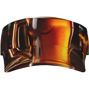 Beer Print Sports Sun Visor Hats Adjustable Running Golf Tennis Sun Cap for Women Men Black in Saudi Arabia
