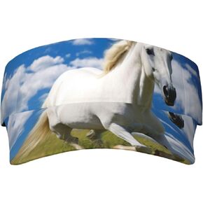 White stallion2 Print Sports Sun Visor Hats Adjustable Running Golf Tennis Sun Cap for Women Men in Saudi Arabia