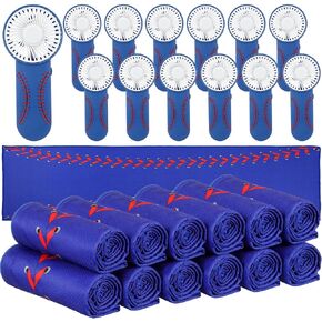 Tujoe 24 Pcs Sport Gifts, Includes 12 Pcs Cooling Towels 40"x12" Workout Towels, 12 Portable Fan Mini Handheld Fan for Team Gift Sport Party Favors, Battery Not Include(Dark Blue, Baseball) in Kuwait