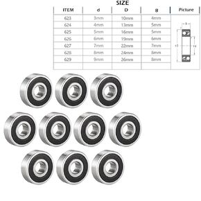 5pcs Deep Groove Ball Bearing 623-2Rs 624 625RS 626-2RS 627-2RS 628-2RS 629-2RS RS 2RS -2RS in Kuwait