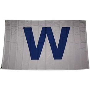 Trade Winds 3x5 Chicago Cubs Win W Blue Woven Knitted Flag 3'x5' Banner No Fade Premium Fade Resistant in Kuwait