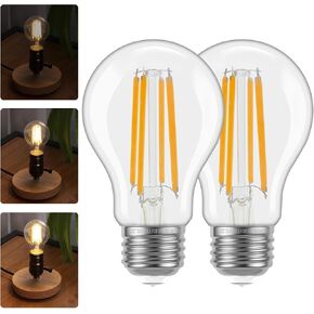 ALAMPEVER 3 Way Light Bulbs 2 Pack, 30/70/100W Equivalent, Bright A19 LED Light Bulb, 2700K Soft White, 500/1000/1600LM, 4/8/12W, E26 Base, Non-Dimmable, ldeal for Living Room, Entryway, Home Office in Saudi Arabia