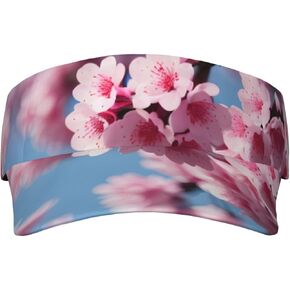 Cherry Blossoms Print Sports Sun Visor Hats Adjustable Running Golf Tennis Sun Cap for Women Men in Saudi Arabia