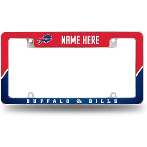 Rico Industries NFL Football Buffalo Bills Personalized/Custom 12" x 6" Chrome All Over Automotive License Plate Frame for Car/Truck/SUV in Kuwait