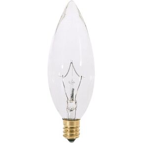 Satco A3682 130V Candelabra Base 25-Watt B9.5 Light Bulb, Clear in Saudi Arabia