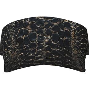 Snake Skin Print Sports Sun Visor Hats Adjustable Running Golf Tennis Sun Cap for Women Men Black in Saudi Arabia