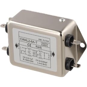 FABULETTA Double-Section Single-Phase Power Filter 115/250VAC 50/60Hz Featuring 80dB Stop Attenuation for Electrical Systems CW4L2-6A-T(CW4L2-6A-T) in Saudi Arabia