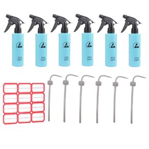 Sunday 7 500ml Empty Anti-Static ESD Safe Spray Refillable Bottles with Gift one Elbow Dropper per Bottle for Liquids, Durable Trigger w/Mist and Stream Settings (6Pack, Blue) in Saudi Arabia
