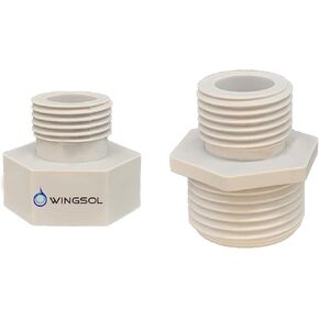 WINGSOL 3/4"-1/2" تركيب أنابيب ضغط المحول، 3/4" ذكر إلى 1/2" ذكر، 3/4" أنثى إلى 1/2" ذكر، محول مخفض خالٍ من مادة BPA مع حشية، قطعتان in Kuwait