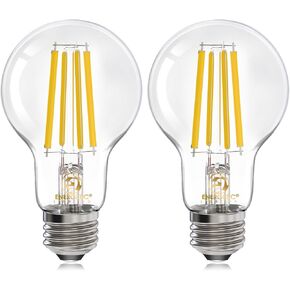 Energetic Dimmable A19 LED Edison Light Bulb, 12W Equivalent 100W, 1600LM High Brightness, 3000K Warm White, Clear Antique LED Filament Bulb for Home, Bathroom, E26 Standard Base, 2-Pack in Saudi Arabia