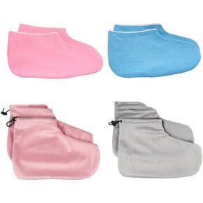 Beaupretty 2 Pairs Cotton Paraffin Wax Treatment Booties Heat Preservation Foot Covers for Pedicure Spa Reusable Thermal Insulation Foot Warmers with Elastic Straps in Kuwait