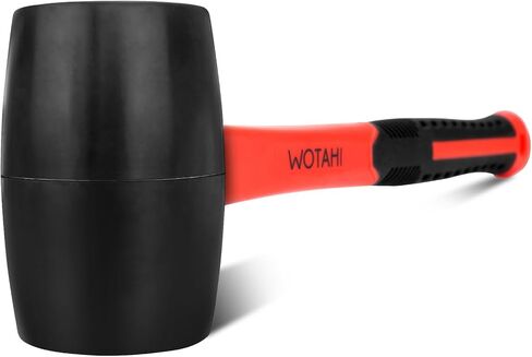 16 oz Rubber Mallet Hammer with Double Faced Solid Head and Soft Grip Fiberglass Handle in Kuwait
