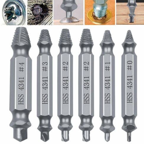 6 Pack Damaged Screw Extractor Set for Stripped Screws Nuts Bolts Drill Bit Tools for Easy Removal of Rusty Broken Screw in Kuwait