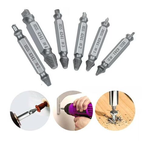 6 Pack Damaged Screw Extractor Set for Stripped Screws Nuts Bolts Drill Bit Tools for Easy Removal of Rusty Broken Screw in Kuwait