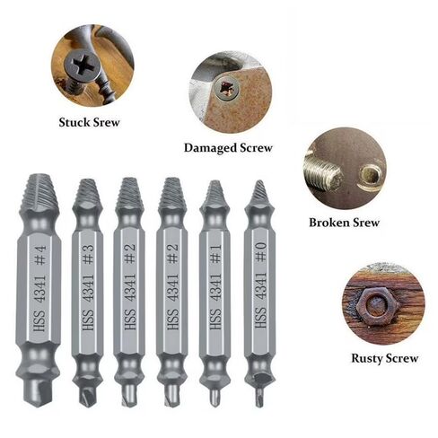 6 Pack Damaged Screw Extractor Set for Stripped Screws Nuts Bolts Drill Bit Tools for Easy Removal of Rusty Broken Screw in Kuwait