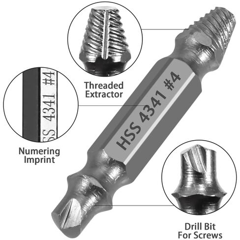 6 Pack Damaged Screw Extractor Set for Stripped Screws Nuts Bolts Drill Bit Tools for Easy Removal of Rusty Broken Screw in Kuwait