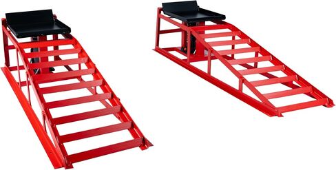 5 Ton (11000 lbs) Capacity Hydraulic Low Profile Car Ramps with Pin Lock, 10.6 to 14.7 Inch Lift Range, for Auto & Home Garage Maintenance, Oil Changes in Kuwait