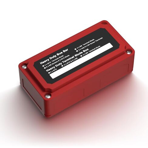 IZTOSS Bus Bar 12v كتلة توزيع الطاقة المقاومة للماء مع 4 × 5/16 بوصة (M8) ترصيع طرفي للبطارية الثقيلة شريط الحافلات البحرية للسيارات شاحنة RV البحرية - إيجابية وسلبية in Kuwait