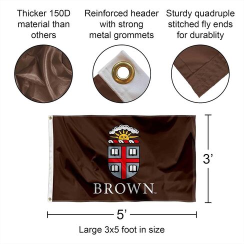 College Flags & Banners Co. Brown Bears Logo Large Grommet Banner Flag in Kuwait