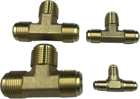 Tee 3 Ways 45 Degree 1/4" 3/8" 1/2" 3/4" Flare Pipe Fitting Connector Adapeter For Air Conditioner(No Nut,1l4 Inch SAE 6.35mm) in Kuwait
