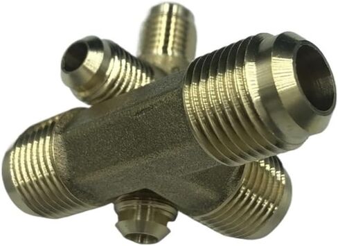 Tee 3 Ways 45 Degree 1/4" 3/8" 1/2" 3/4" Flare Pipe Fitting Connector Adapeter For Air Conditioner(No Nut,1l4 Inch SAE 6.35mm) in Kuwait