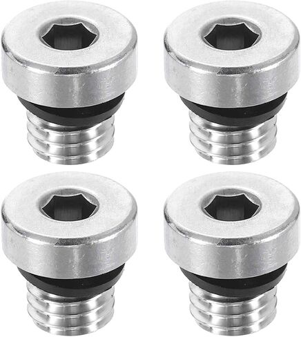 HARFINGTON 4pcs 304 الفولاذ المقاوم للصدأ الأنابيب التوصيل المناسب M8x1.25 متري ذكر الموضوع الداخلي عرافة غطاء الرأس سداسية رئيس بونغ المقابس التجهيزات مع حلقة الختم لأنبوب الهواء الماء النفط الغاز in Kuwait