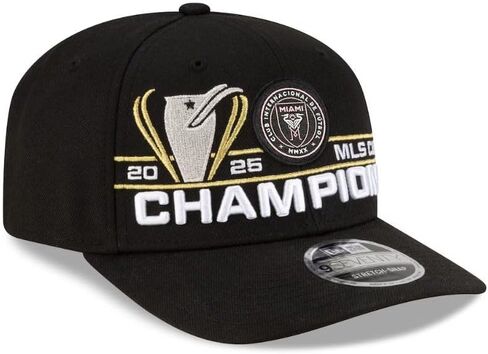 New Era MLS Inter Miami CF 2025 Champions Locker Room 9SEVENTY Stretch-Snap Adjustable Hat - Black in Kuwait